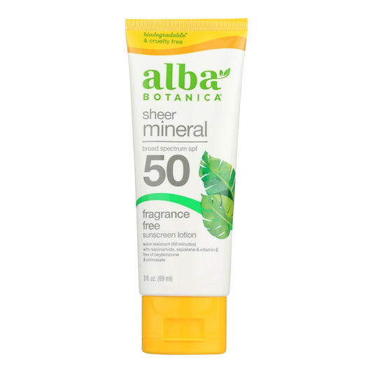 Alba Botanica Mineral Sunscreen SPF 50, 3 fl oz