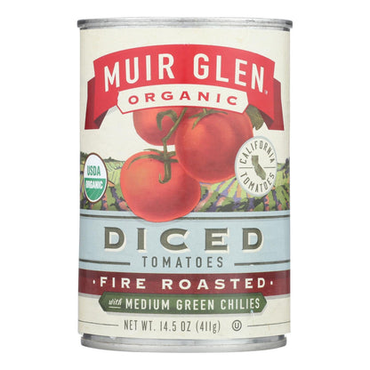 Muir Glen Fire Roasted Diced Tomatoes w/ Green Chilies 12-Pack
