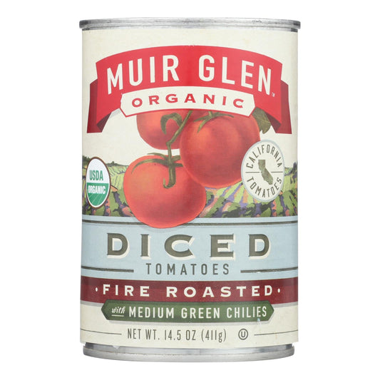 Muir Glen Fire Roasted Diced Tomatoes w/ Green Chilies 12-Pack