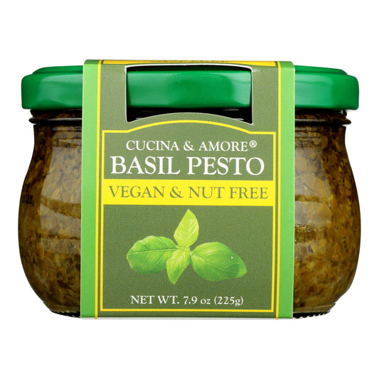 Cucina & Amore Basil Pesto Vegan/Nut-Free 6-Pack 7.9 OZ