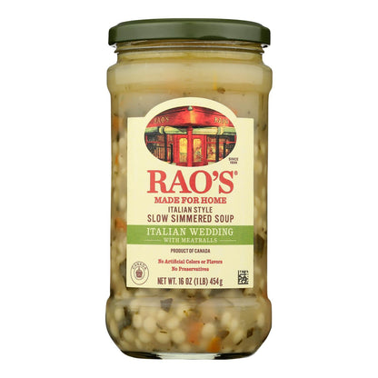 Rao's Italian Wedding Soup Case, 6-Pack, 16 OZ Each