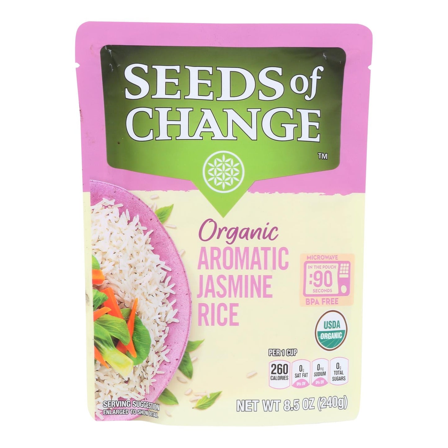 Seeds Of Change Jasmine Rice, 8.5 Oz, Case of 12