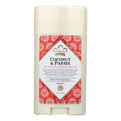 Nubian Heritage Coconut Papaya Deodorant 2.25 Oz
