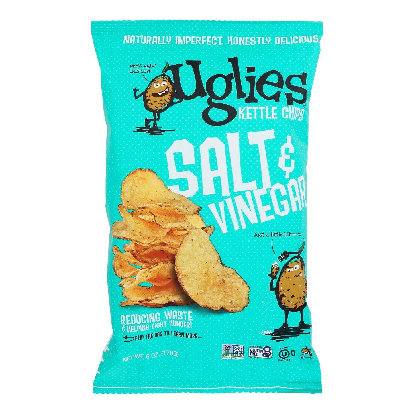Ugly Snacks Salt & Vinegar Kettle Chips - 12 Pack, 6 Oz