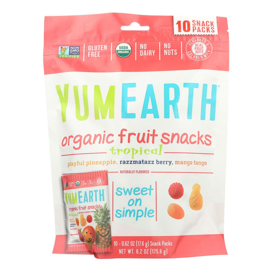 Yummyearth Organic Tropical Fruit Snacks, 12-Pack, 6.2 OZ