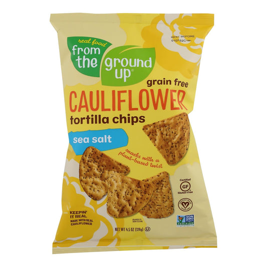 Cauliflower Tortilla Chips Sea Salt, 12-Pack (4.5 oz each)