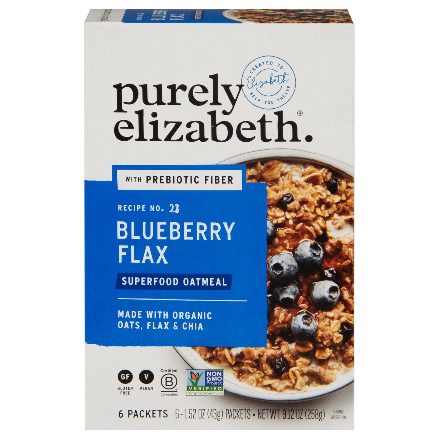 Purely Elizabeth Blueberry Oatmeal 6 Pack - 9.12 OZ Each