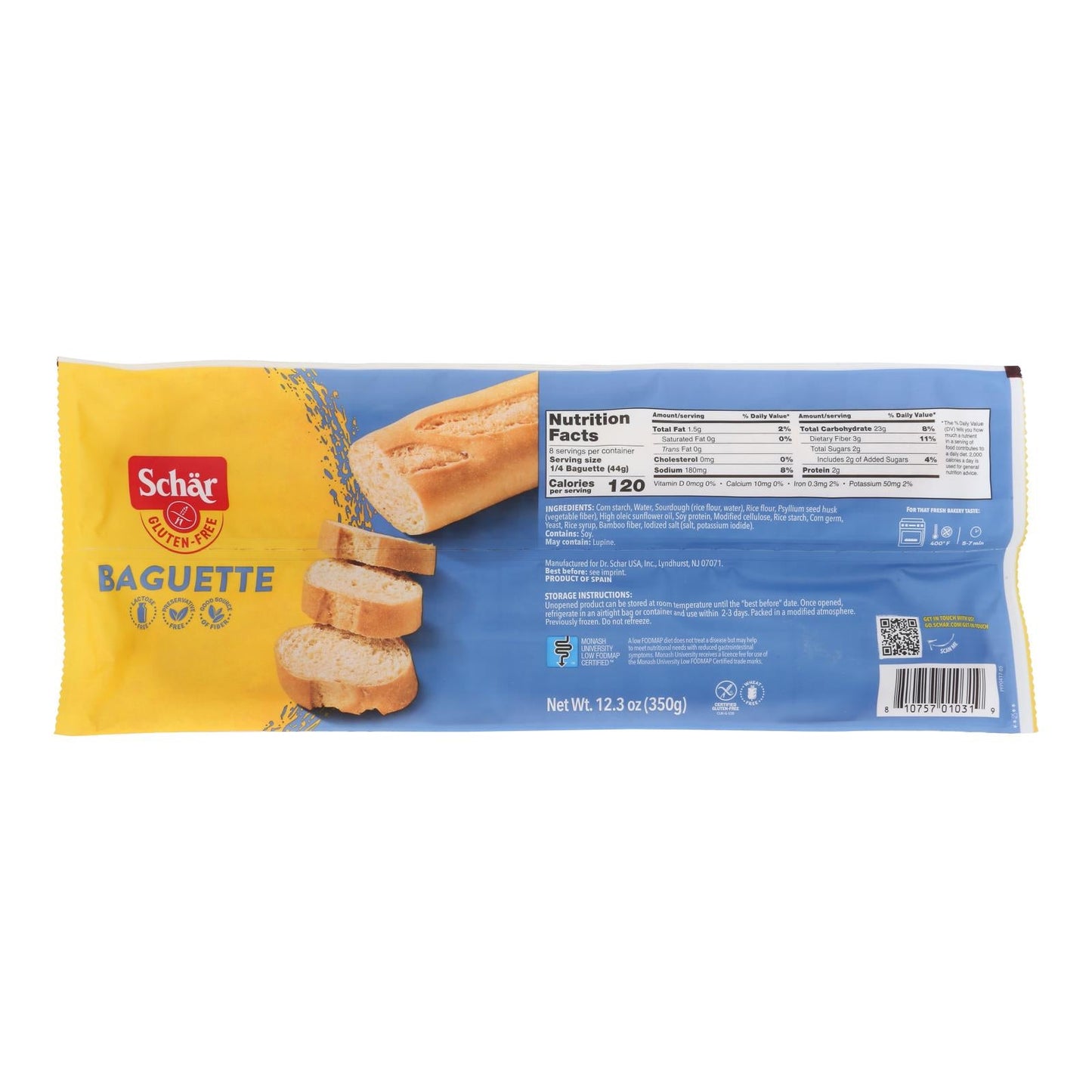 Schar Baguettes Gluten Free - Case Of 6 - 12.3 Oz.