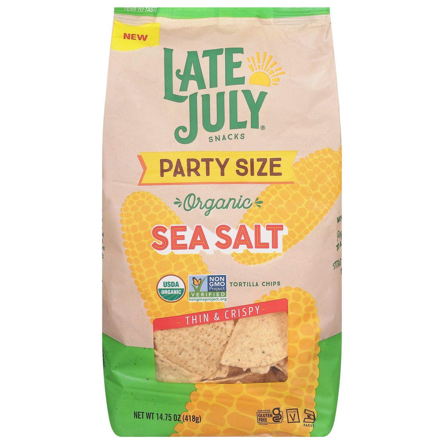 Late July Sea Salt Tortilla Chips - 9 Pack of 14.75 OZ