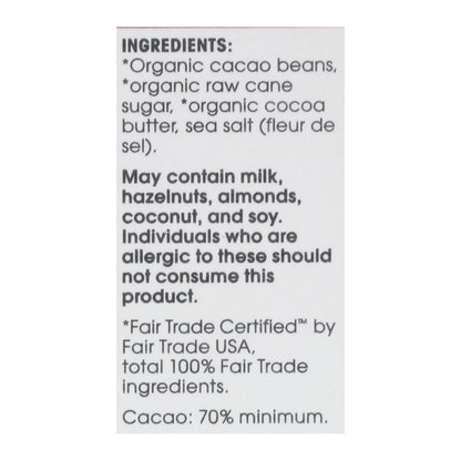 Alter Eco Organic Dark Sea Salt Chocolate Bar, 2.82oz, 12 Pack