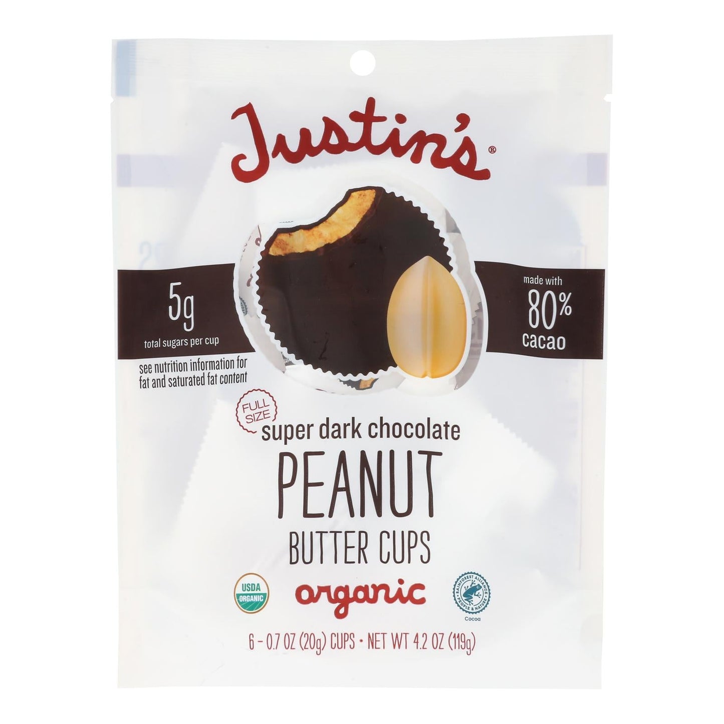 Justin's Dark Chocolate Peanut Butter Cups, 6-Pack