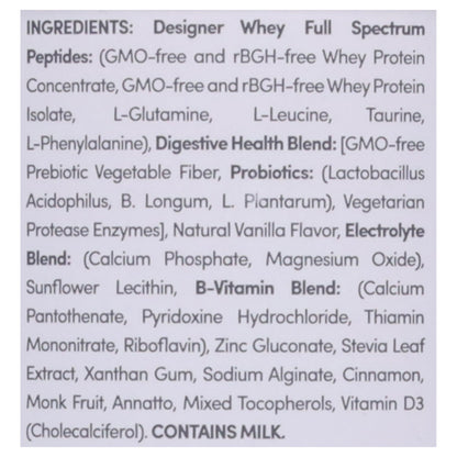 Designer Whey - Protein Powder - French Vanilla - 12 Oz