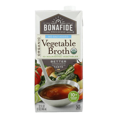 Bonafide No Salt Vegetable Broth, 6-Pack, 32 oz Each