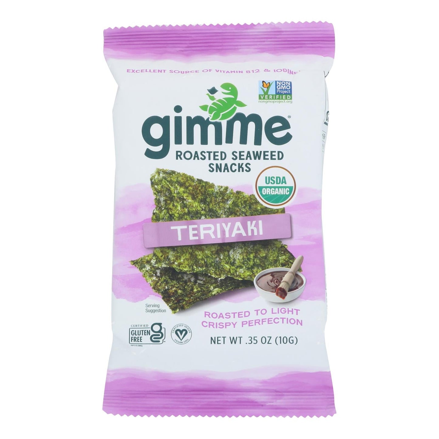 Gimme Organic Roasted Teriyaki - Case Of 12 - 0.35 Oz.