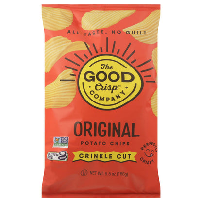 Good Crisp Crinkle Potato Chips, Original, 12-Pack, 5.5 OZ