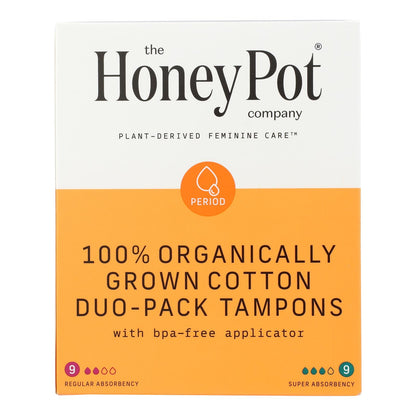 The Honey Pot - Tampon Duo-pck App Unscnt - EA of 1-18 CT