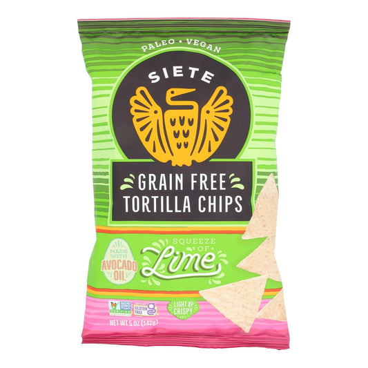 Siete Tortilla Chip - Lime - Case Of 12 - 5 Oz