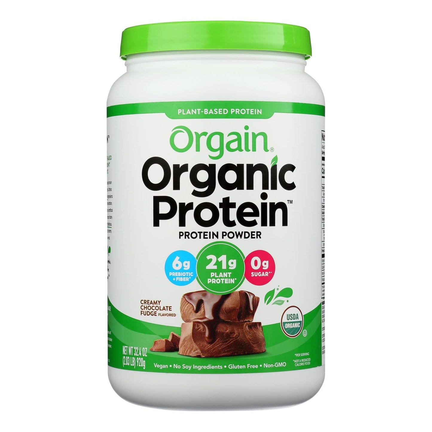 Orgain Organic Protein Powder - Plant Based - Creamy Chocolate Fudge - 2.03 Lb