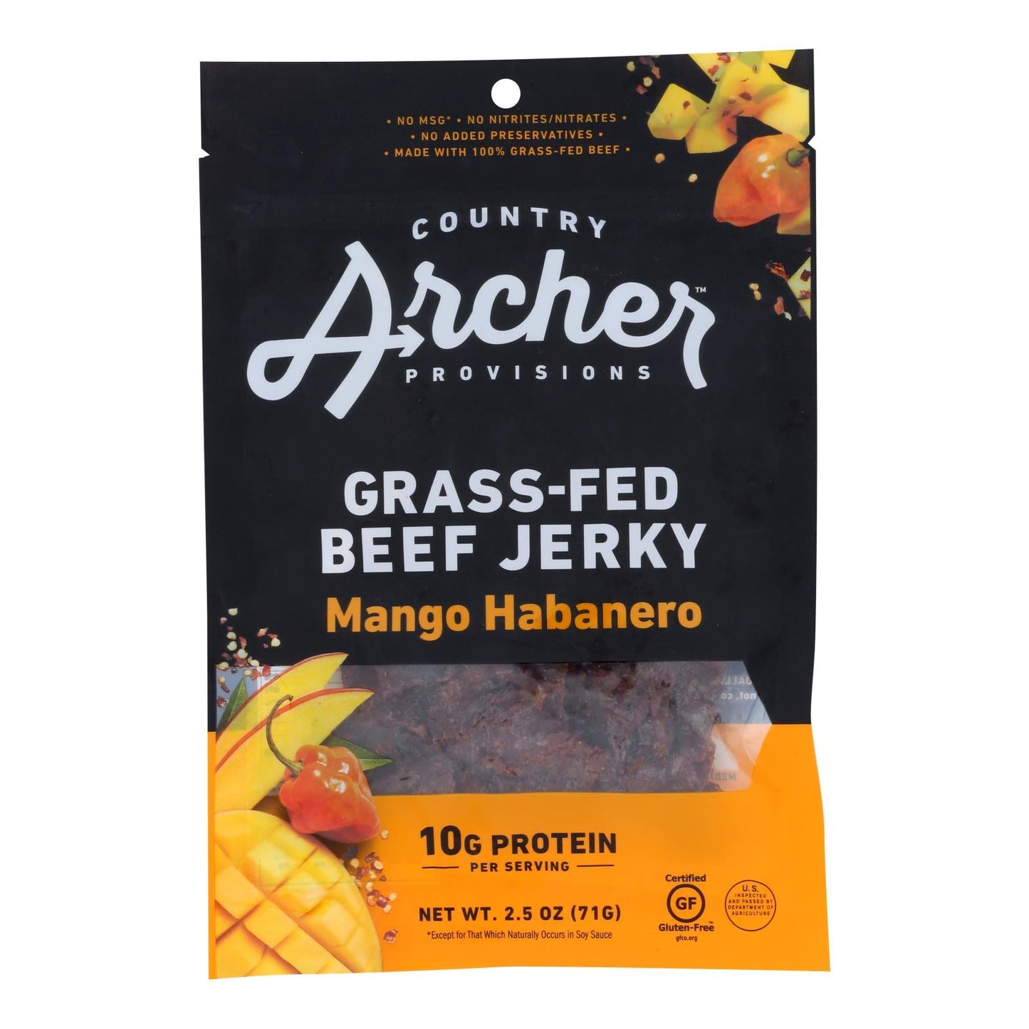 Country Archer Beef Jerky Mango Habanero, 12-Pack, 2.5oz