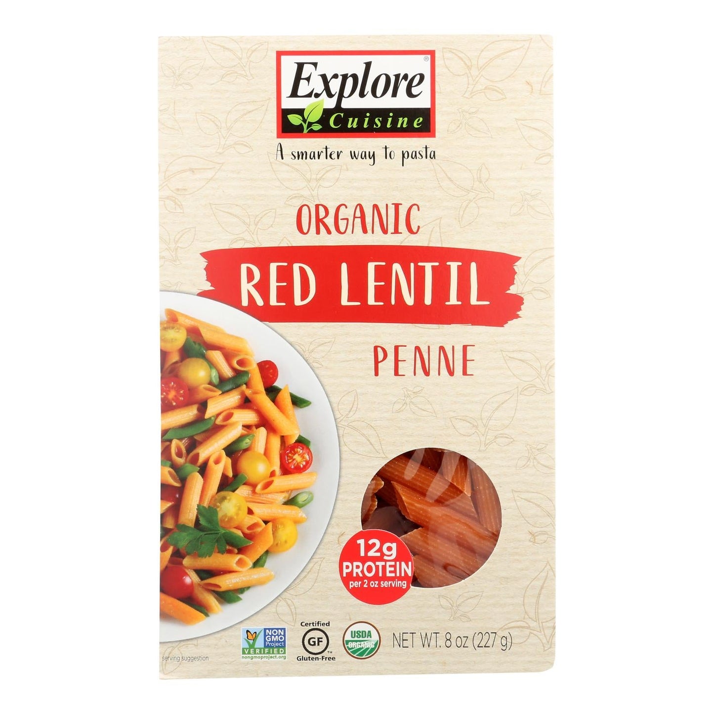 Organic Red Lentil Penne - Case of 6 - 8 Oz