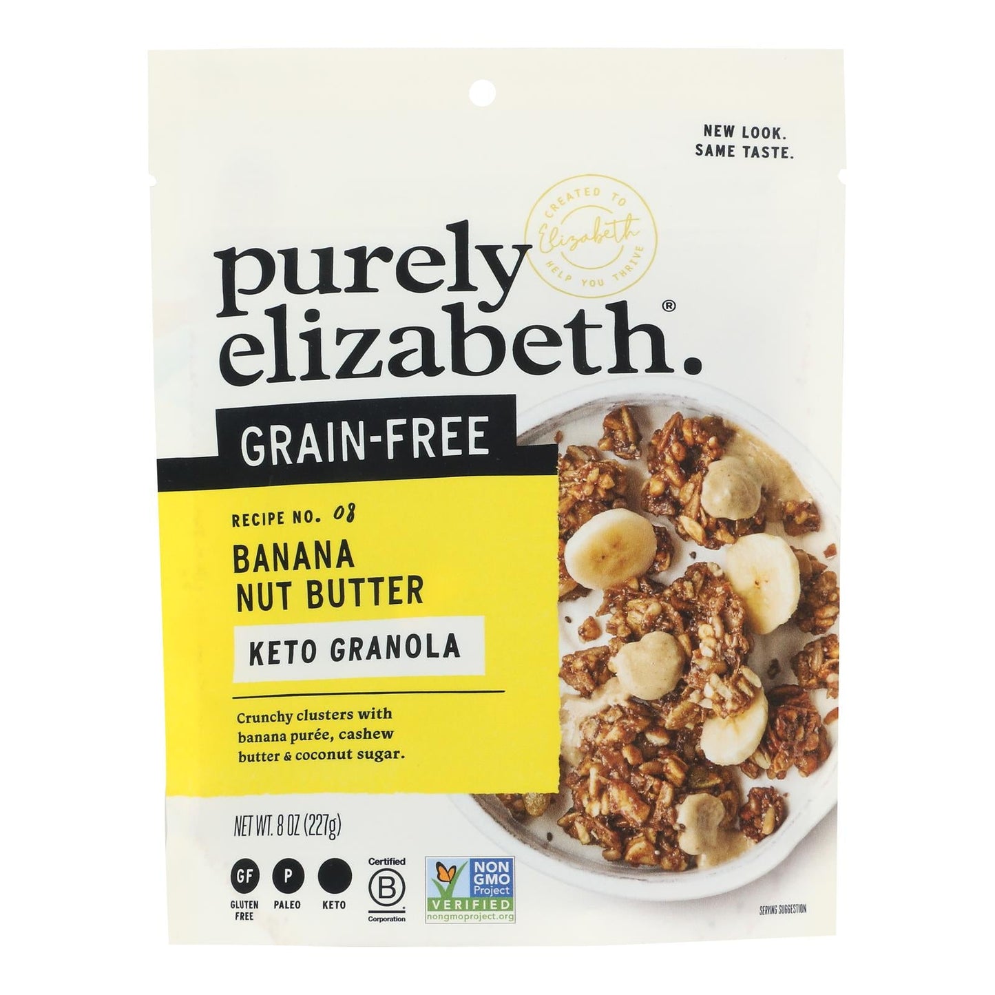 Purely Elizabeth Banana Nut Butter Granola, Case of 6, 8 oz