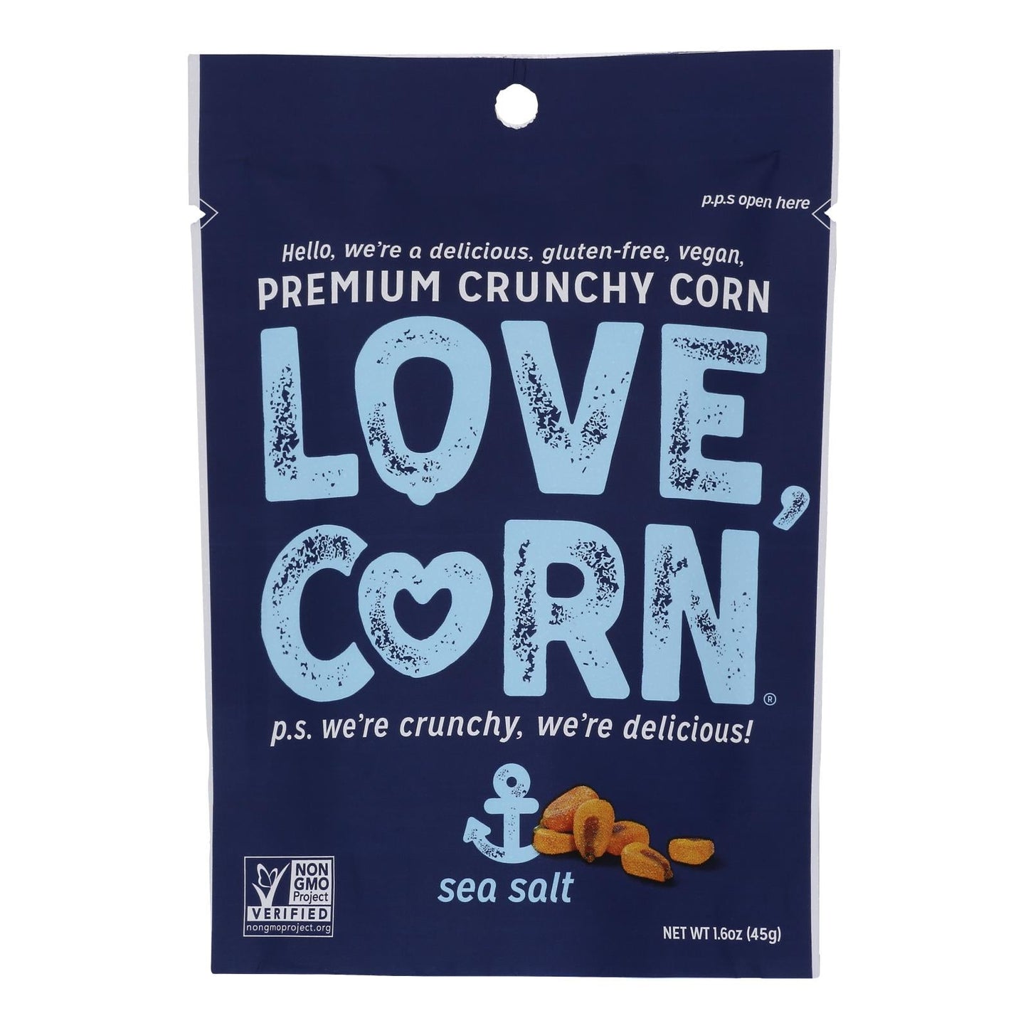 Love Corn - Roasted Corn Sea Salt - Case Of 10 - 1.6 Oz