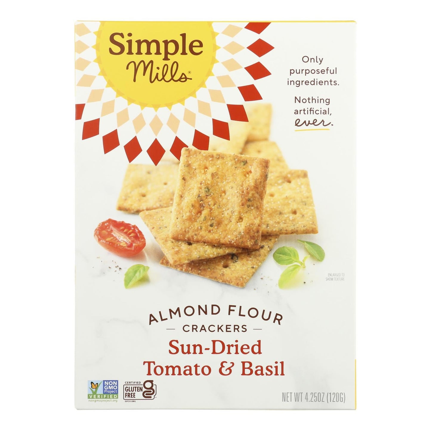 Simple Mills Tomato Basil Almond Crackers - 6 Pack