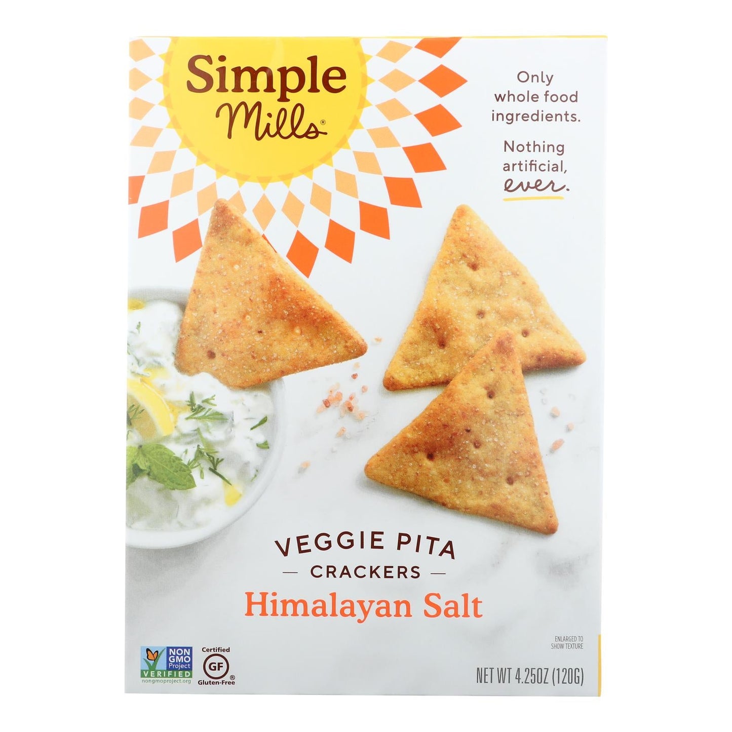 Simple Mills Pita Crackers, Sea Salt, 6-Pack, 4.25 oz