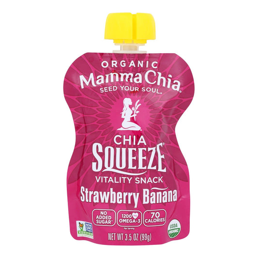 Chia Squeeze Snack - Strawberry Banana, 16 Pack, 3.5 oz