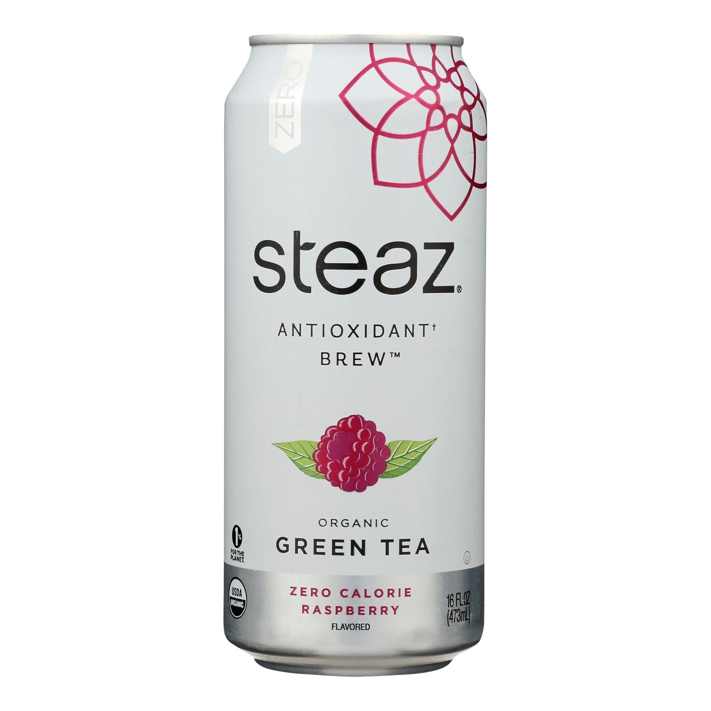 Steaz Zero Calorie Raspberry Green Tea, 12 Pack, 16 Fl Oz