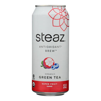 Steaz Super Fruit Green Tea, Lightly Sweetened, 12-Pack