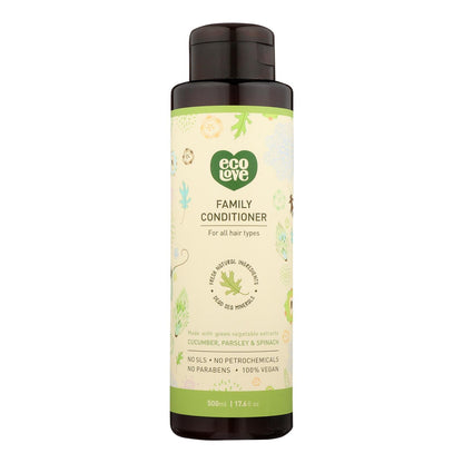 Ecolove Green Veggie Conditioner, All Hair Types, 17.6 Fl Oz