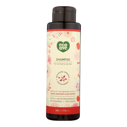 Ecolove Red Veggie Shampoo for Normal/Oily Hair - 17.6oz