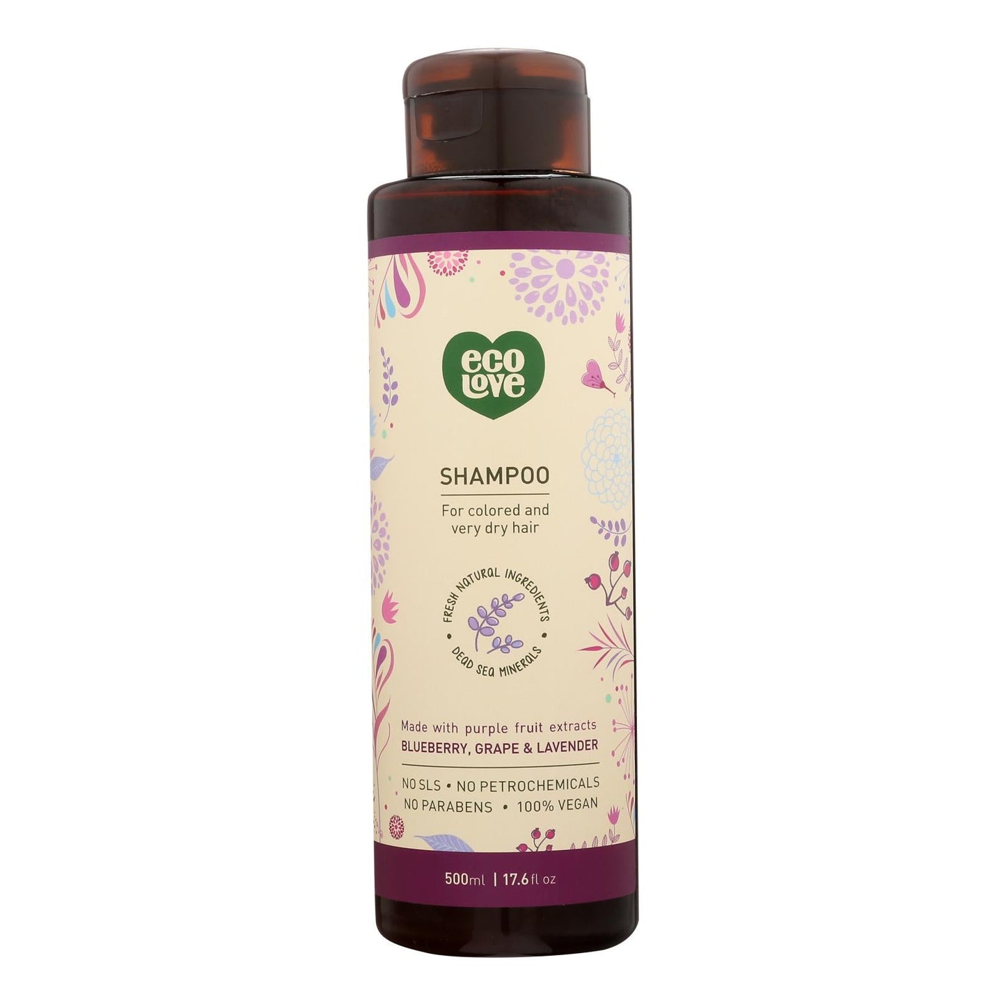 Ecolove Purple Fruit Shampoo for Colored & Dry Hair, 17.6oz