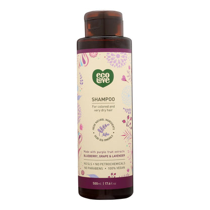 Ecolove Purple Fruit Shampoo for Colored & Dry Hair, 17.6oz