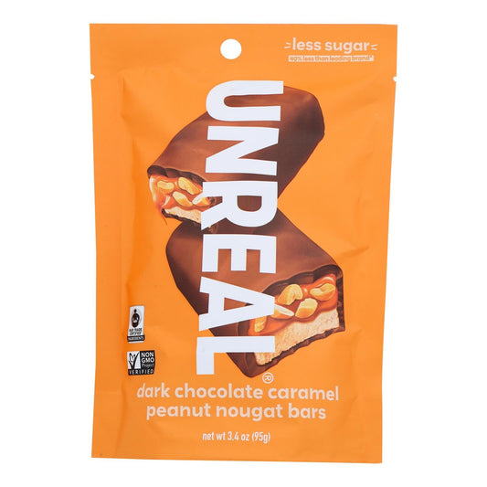 Unreal Caramel Peanut Nougat Bars - 6 Pack (3.4 OZ)