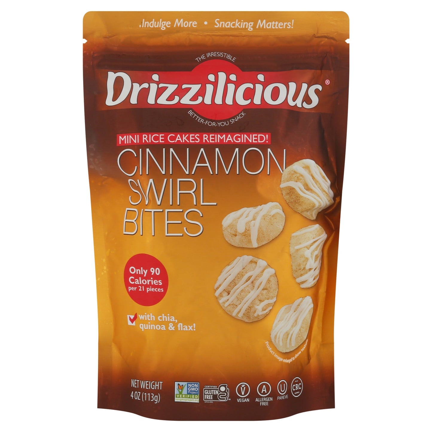 Drizzilicious - Rice Crisp Mini Cinammon - Case of 12-4 OZ