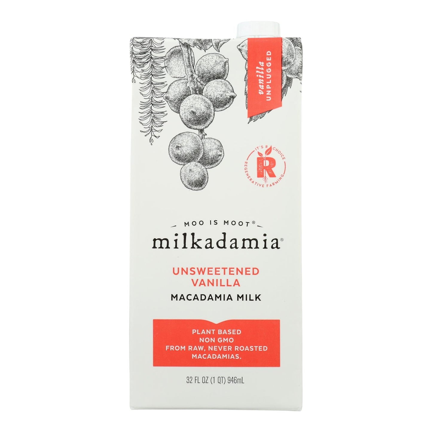 Milkadamia Unsweetened Vanilla Macadamia Milk, 6-Pack