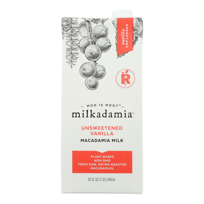 Milkadamia Unsweetened Vanilla Macadamia Milk, 6-Pack