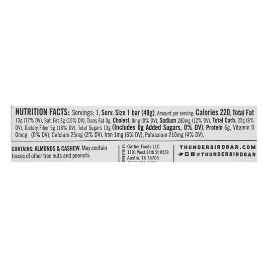 Thunderbird Almond Butter Sea Salt Bars, 12-Pack