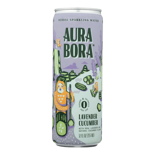 Aura Bora Lavender Cucumber Sparkling Water, 12-Pack