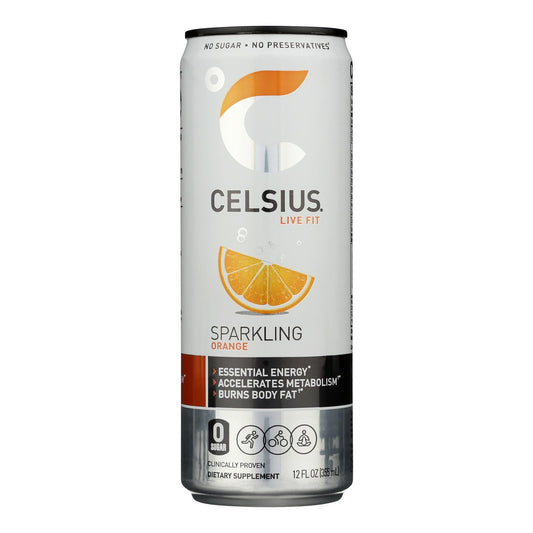 Celsius Sparkling Orange Supplement - 12 Pack, 12 oz Each