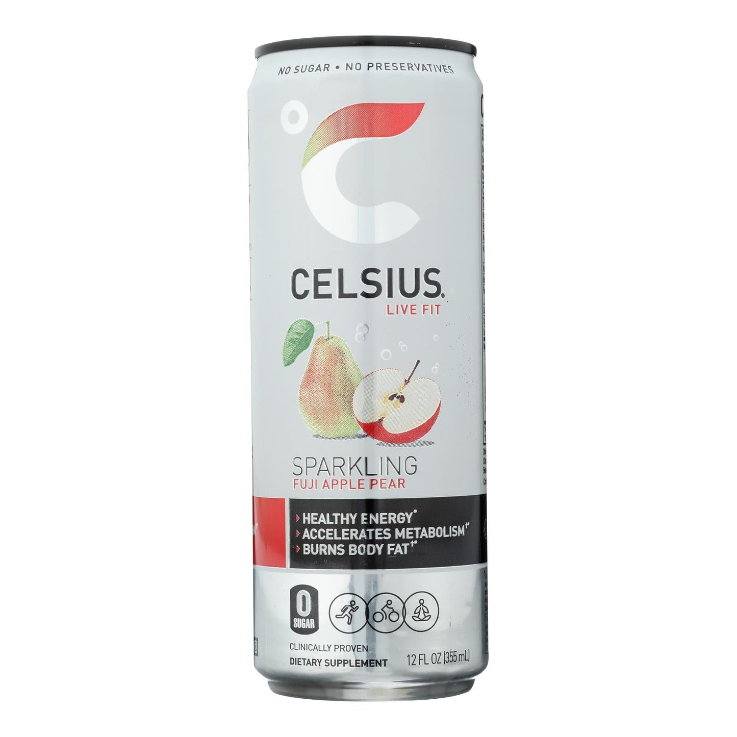 Celsius Sparkling Apple Pear Drink, 12-Pack, 12 oz Each