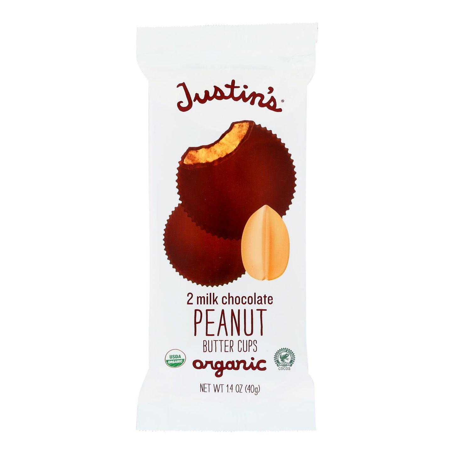 Justin's Organic Milk Chocolate Peanut Butter Cups, 12-Pack