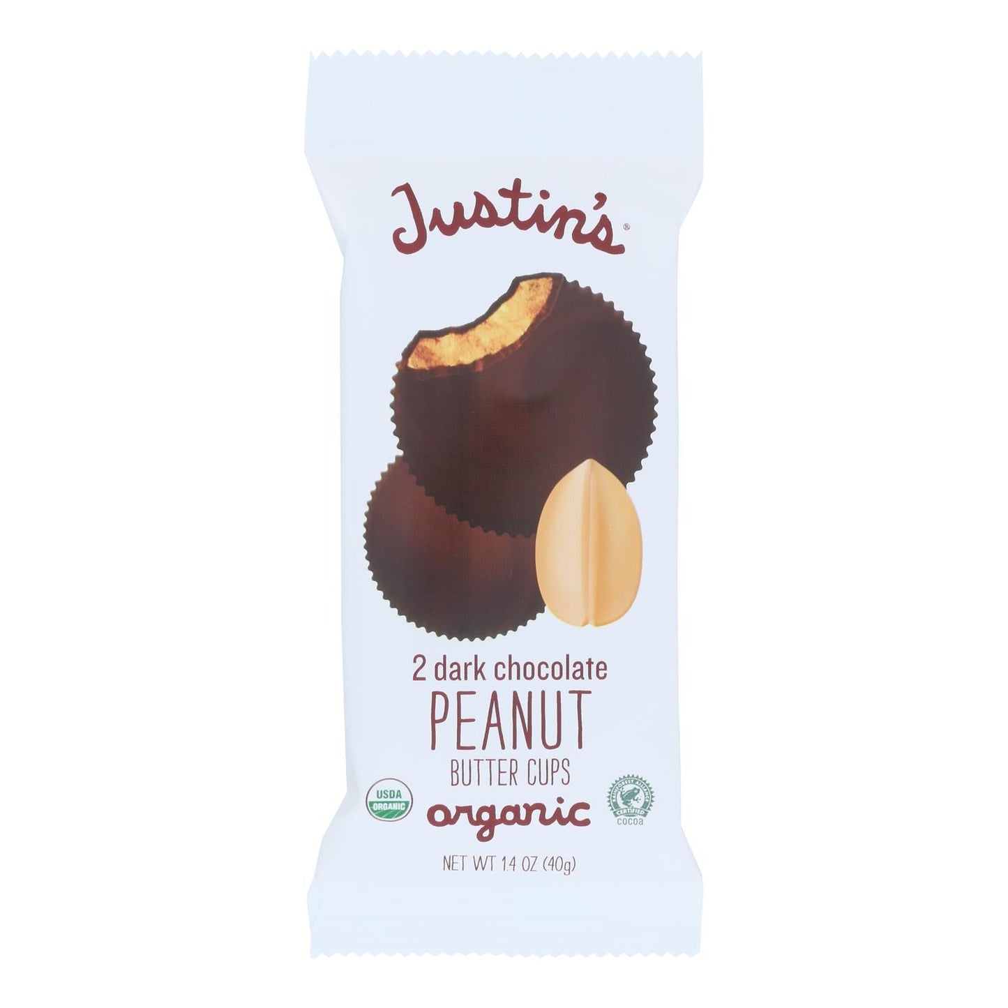 Justin's Organic Dark Chocolate Peanut Butter Cups, 12ct