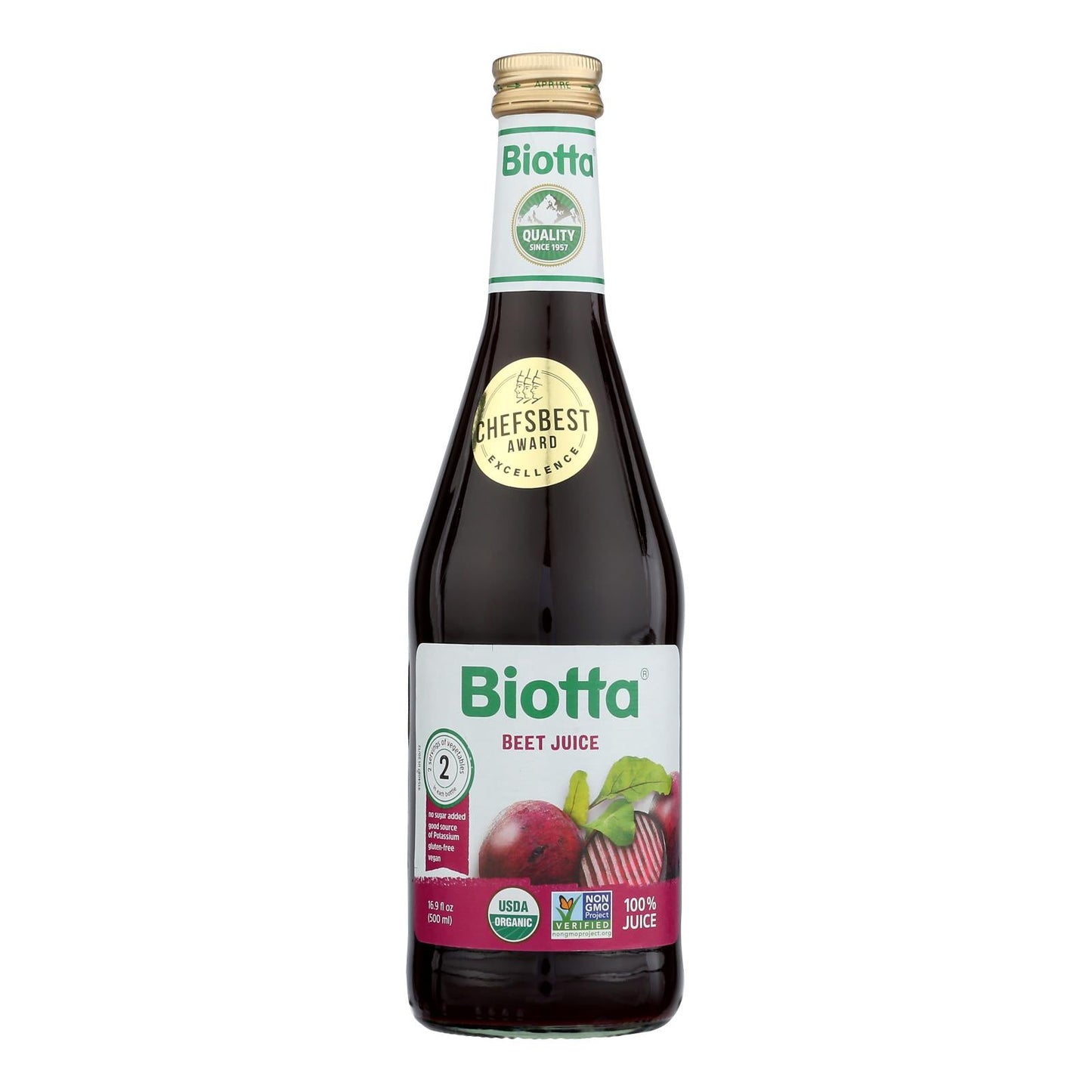 Biotta Organic Juice - Beet Root - Case of 6 - 16.9 Fl oz.