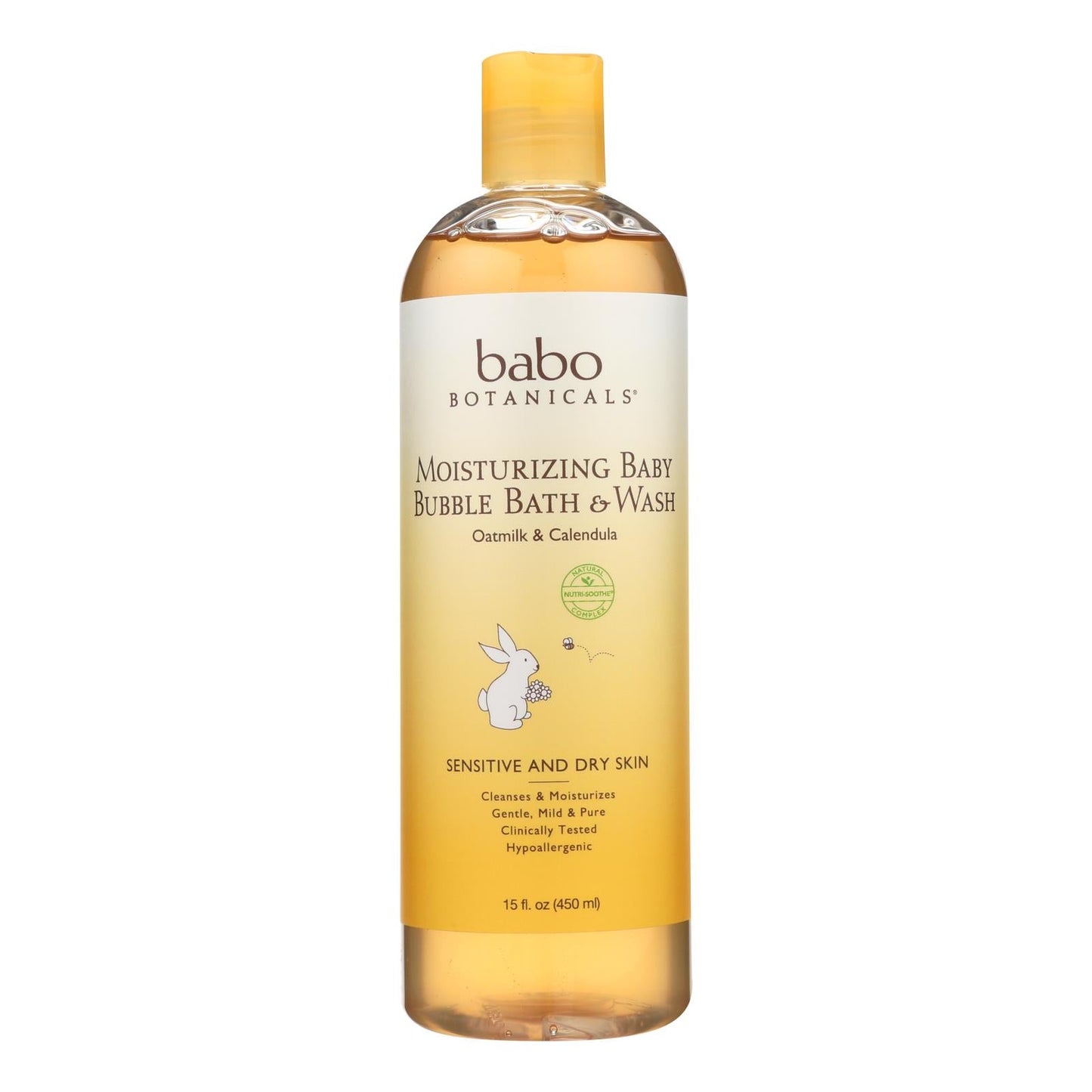 Babo Botanicals Baby Bubble Bath & Wash, Oatmilk, 15 Oz
