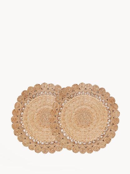 KORISSA Jute Flower Placemat (Set of 2)