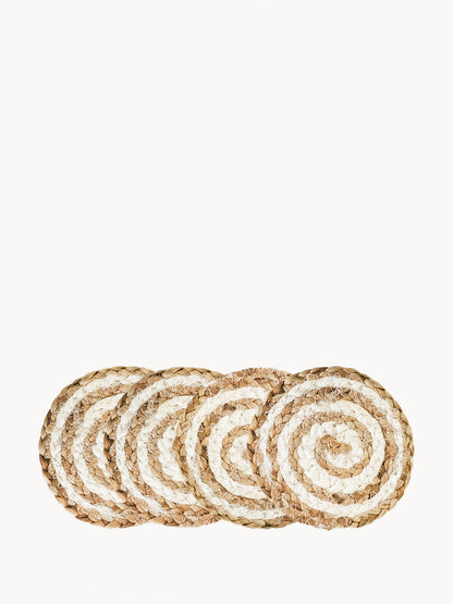KORISSA Kata Spiral Drink Coaster - Natural (Set of 4)