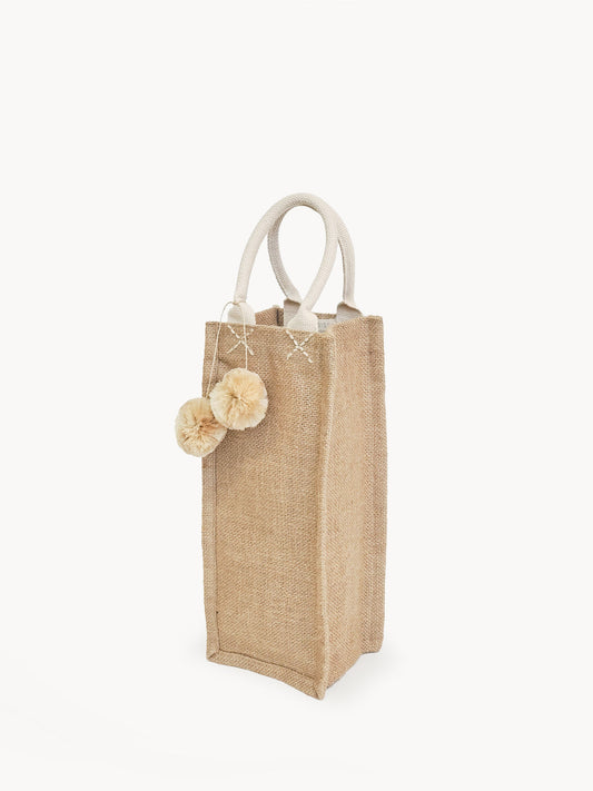KORISSA Jute Canvas Wine Bag